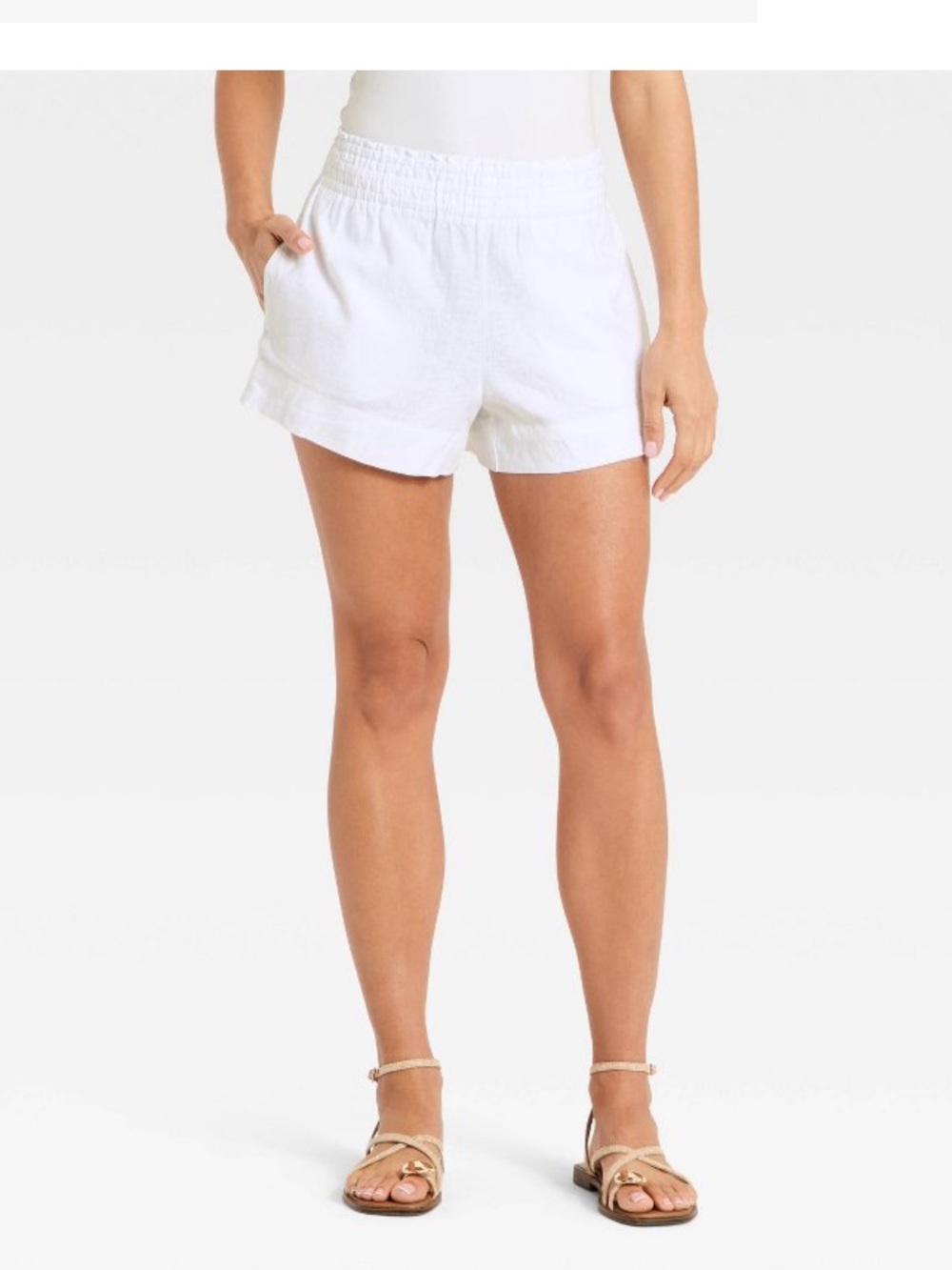 A New Day Women's Linen Pull-On Shorts